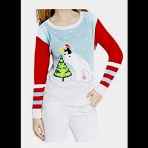 Ugly Christmas Sweater Bear Penguin Decorating